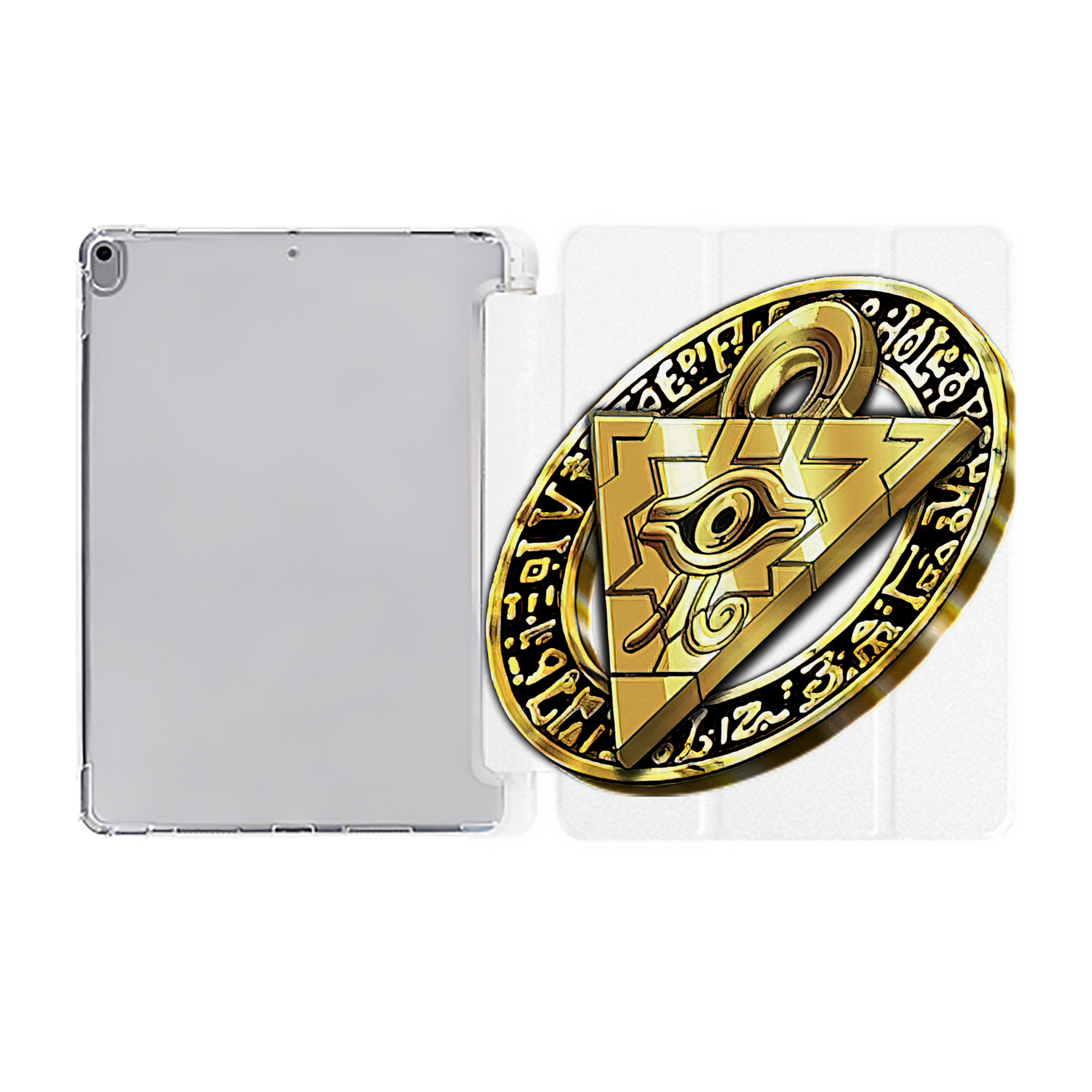 （画像用） 遊☆戯☆王 Yu-Gi-Oh! IPad ケース ペン収納付き 三つ折りスタンド PUレザー×シリコン 対応機種9.5/10.5/10.9インチ